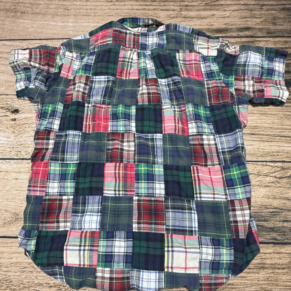 Polo Ralph Lauren Shirt Mens XXL Patchwork Plaid Green Red Blue Classic Fit - Picture 3 of 6